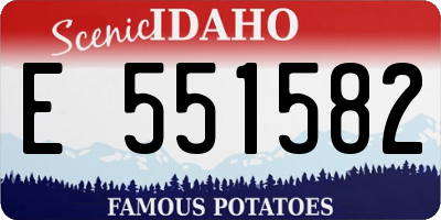ID license plate E551582