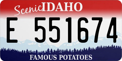 ID license plate E551674