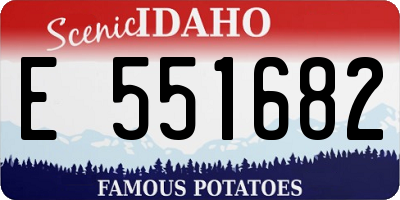 ID license plate E551682