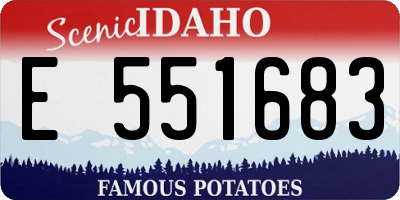 ID license plate E551683