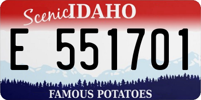 ID license plate E551701