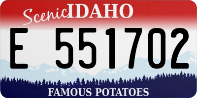 ID license plate E551702