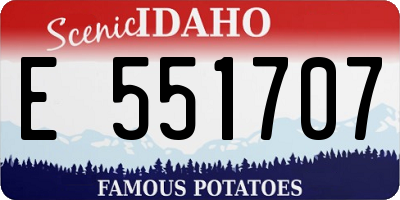ID license plate E551707