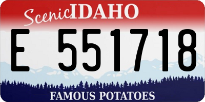 ID license plate E551718