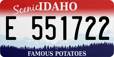 ID license plate E551722