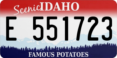 ID license plate E551723