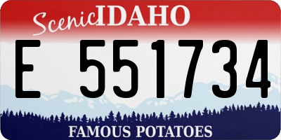 ID license plate E551734