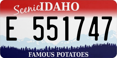ID license plate E551747