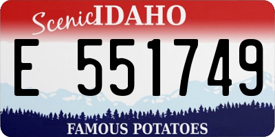 ID license plate E551749