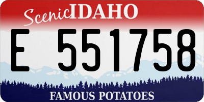 ID license plate E551758