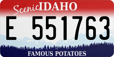 ID license plate E551763