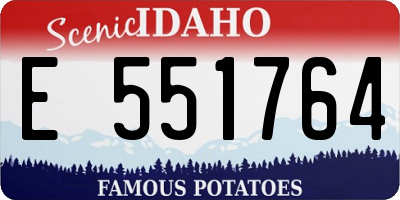ID license plate E551764