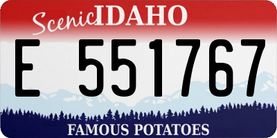 ID license plate E551767