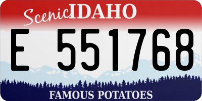 ID license plate E551768