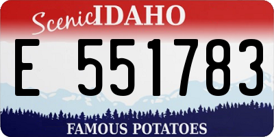 ID license plate E551783