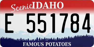 ID license plate E551784