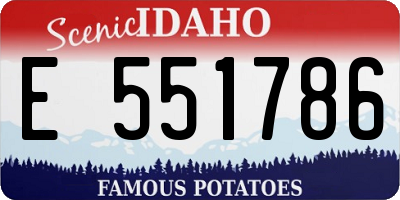 ID license plate E551786