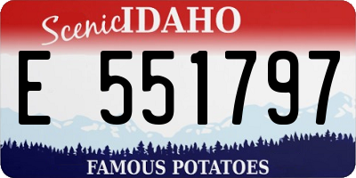 ID license plate E551797