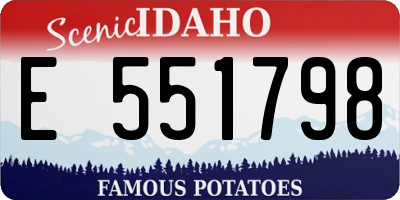 ID license plate E551798