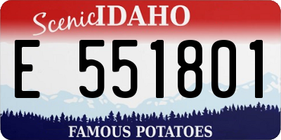 ID license plate E551801