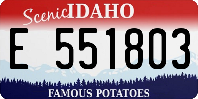 ID license plate E551803