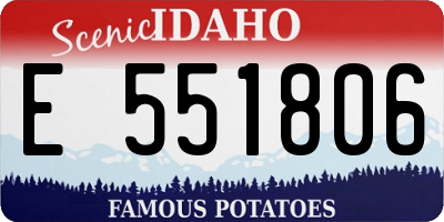 ID license plate E551806