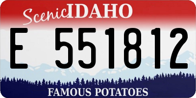 ID license plate E551812