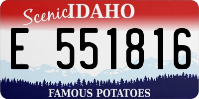 ID license plate E551816