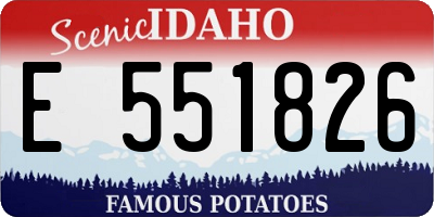 ID license plate E551826
