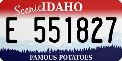 ID license plate E551827