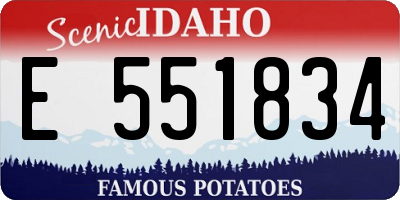 ID license plate E551834
