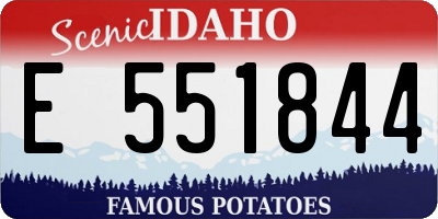 ID license plate E551844