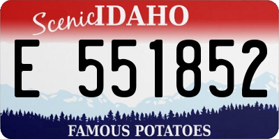 ID license plate E551852