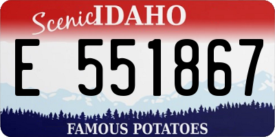 ID license plate E551867