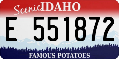ID license plate E551872