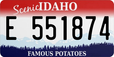 ID license plate E551874