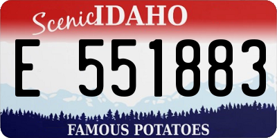 ID license plate E551883