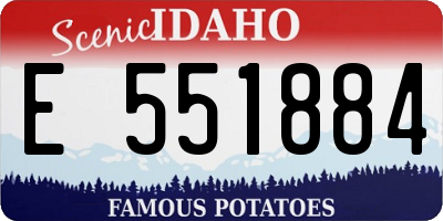 ID license plate E551884