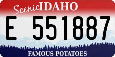 ID license plate E551887