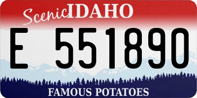 ID license plate E551890
