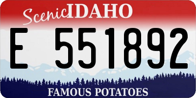 ID license plate E551892