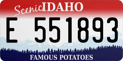 ID license plate E551893