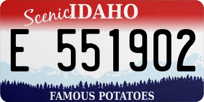 ID license plate E551902