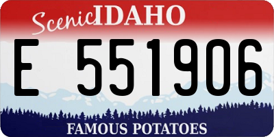ID license plate E551906