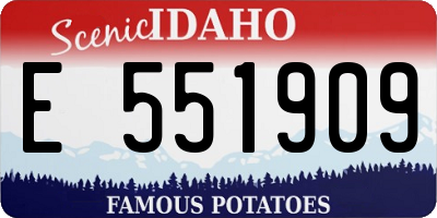 ID license plate E551909