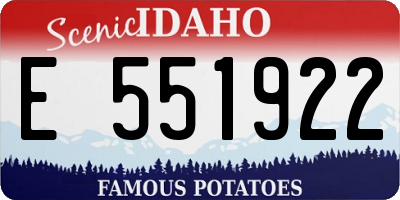 ID license plate E551922