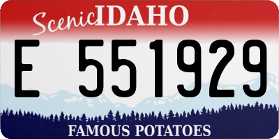 ID license plate E551929