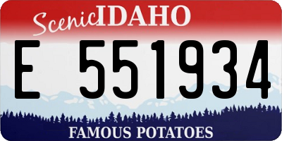 ID license plate E551934