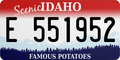 ID license plate E551952