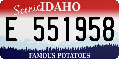 ID license plate E551958